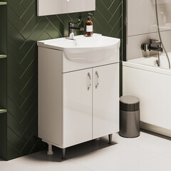 Тумба под раковину Нева 60 см напольная белая (УПП00040336) - фото 3