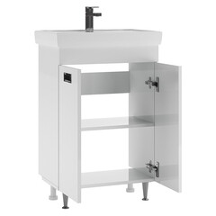 Тумба под раковину Волга 60 см напольная белая (УПП00038112) - фото 5