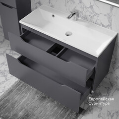 Комплект тумба с раковиной Raval Wector 100 см подвесная антрацит (Wct.01.100/P/A/MD) - фото 10