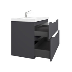 Комплект тумба с раковиной Raval Wector 100 см подвесная антрацит (Wct.01.100/P/A/MD) - фото 3