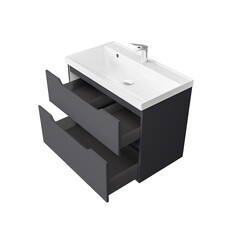 Комплект тумба с раковиной Raval Wector 80 см подвесная антрацит (Wct.01.80/P/A/MD) - фото 4