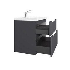 Комплект тумба с раковиной Raval Wector 80 см подвесная антрацит (Wct.01.80/P/A/MD) - фото 3