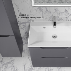 Комплект тумба с раковиной Raval Wector 70 см подвесная антрацит (Wct.01.70/P/A/MD) - фото 9