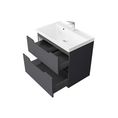Комплект тумба с раковиной Raval Wector 70 см подвесная антрацит (Wct.01.70/P/A/MD) - фото 4