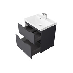 Комплект тумба с раковиной Raval Wector 60 см подвесная антрацит (Wct.01.60/P/A/MD) - фото 4