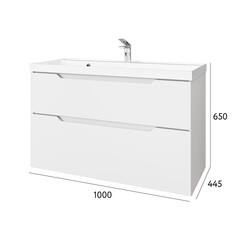 Комплект тумба с раковиной Raval Wector 100 см подвесная белая (Wct.01.100/P/W/MD) - фото 6