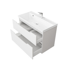 Комплект тумба с раковиной Raval Wector 90 см подвесная белая (Wct.01.90/P/W/MD) - фото 4