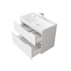 Комплект тумба с раковиной Raval Wector 45 см подвесная белая (Wct.01.80/P/W/MD) - фото 4