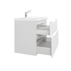 Комплект тумба с раковиной Raval Wector 45 см подвесная белая (Wct.01.80/P/W/MD) - фото 3