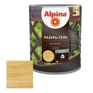 Антисептик Alpina Лазурь-гель декоративный для дерева сосна 0,75 л ...