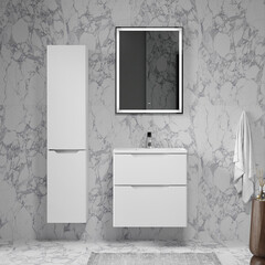 Комплект тумба с раковиной Raval Wector 60 см подвесная белая (Wct.01.60/P/W/MD) - фото 7