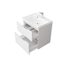 Комплект тумба с раковиной Raval Wector 60 см подвесная белая (Wct.01.60/P/W/MD) - фото 4