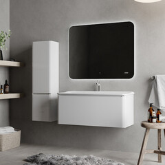 Комплект тумба с раковиной Raval Welto 100 см подвесная белая (Wel.01.100/P/W/RL) - фото 8