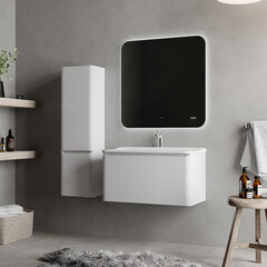 Комплект тумба с раковиной Raval Welto 80 см подвесная белая (Wel.01.80/P/W/RL) - фото 8