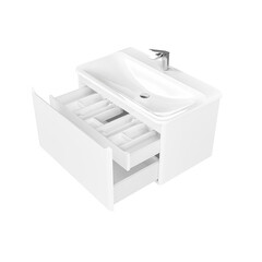 Комплект тумба с раковиной Raval Welto 80 см подвесная белая (Wel.01.80/P/W/RL) - фото 5