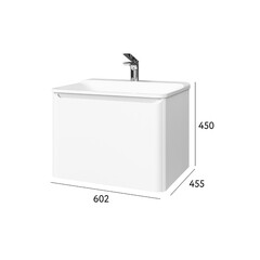 Комплект тумба с раковиной Raval Welto 60 см подвесная белая (Wel.01.60/P/W/RL) - фото 7