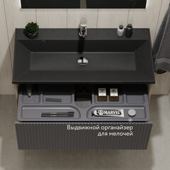 Комплект тумба с раковиной Jorno Tossony 90 см подвесная дуб самдал/антрацит (Toss.01.90/P/DS-A/JR) - фото 14