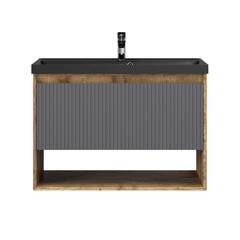 Комплект тумба с раковиной Jorno Tossony 90 см подвесная дуб самдал/антрацит (Toss.01.90/P/DS-A/JR) - фото 7