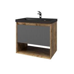 Комплект тумба с раковиной Jorno Tossony 70 см подвесная дуб самдал/антрацит (Toss.01.70/P/DS-A/JR) - фото 15