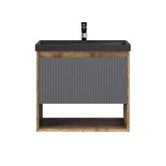 Комплект тумба с раковиной Jorno Tossony 70 см подвесная дуб самдал/антрацит (Toss.01.70/P/DS-A/JR) - фото 6