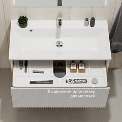 Комплект тумба с раковиной Jorno Tossony 90 см подвесная сонома светлая/белая (Toss.01.90/P/SS-W/JR) - фото 13