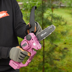 Мини-пила цепная аккумуляторная КМ АТОМ 18 В 6" шаг 1/4" паз 1,3 мм 38 звеньев без АКБ и ЗУ (CMCS-182BL) - фото 9