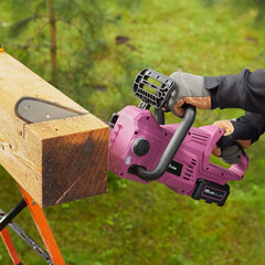 Пила цепная аккумуляторная КМ АТОМ 18 В 10" шаг 3/8" паз 1,3 мм 40 звеньев без АКБ и ЗУ (CCS-183) - фото 6