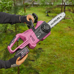 Пила цепная аккумуляторная КМ АТОМ 18 В 10" шаг 3/8" паз 1,3 мм 40 звеньев без АКБ и ЗУ (CCS-183) - фото 4