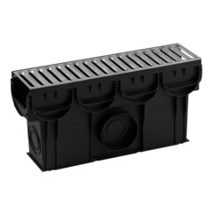 Изображение товара Пескоуловитель для лотка водоотводного пластиковый 500х133х250 мм Standartpark Spark 2/3 со стальной решеткой (0888011-М)