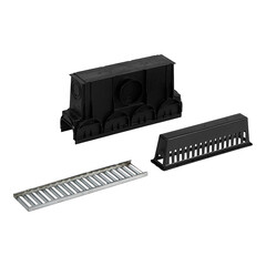 Пескоуловитель для лотка водоотводного пластиковый 500х133х250 мм Standartpark Spark 2/3 со стальной решеткой (0888011-М) - фото 2