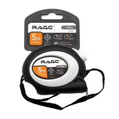 Рулетка Rage by Vira с покрытием soft-touch с автостопом 5 м x 19 мм - фото 1