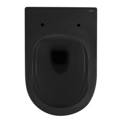 Унитаз подвесной Abber Bequem безободковый черный с сиденьем дюропласт микролифт (AC1103MB) - фото 6