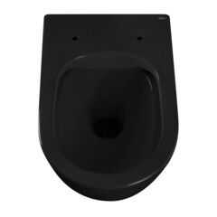 Унитаз подвесной Abber Bequem безободковый черный с сиденьем дюропласт микролифт (AC1103MB) - фото 5