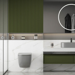 Унитаз подвесной Abber Bequem безободковый серый с сиденьем дюропласт микролифт (AC1103MG) - фото 3