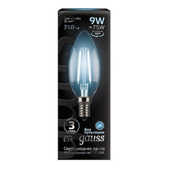 Лампа светодиодная филаментная Gauss E14 4100К 9 Вт 150-265 В свеча прозрачная (10 шт.) - фото 5