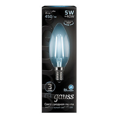 Лампа светодиодная филаментная Gauss E14 4100К 5 Вт 450 Лм 150-265 В свеча прозрачная (10 шт.) - фото 3