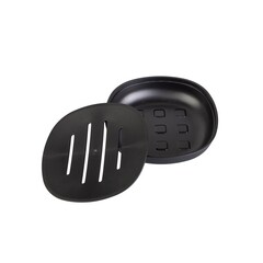 Мыльница для ванной Zenfort Mystery настольная пластик черная (106612) - фото 3