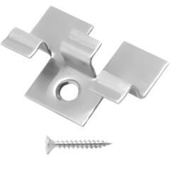 Изображение товара Клипса рядная монтажная Осфикс для бесшовного монтажа доски ДПК с саморезом нержавеющая сталь (35 шт.)