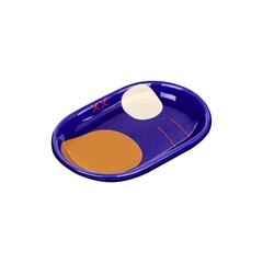 Изображение товара Мыльница для ванной Moroshka Kira настольная керамика синяя/белая/оранжевая (945-311-02)