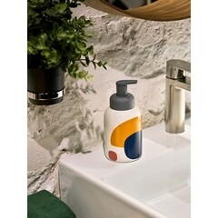 Дозатор для мыла Moroshka Kira настольный керамика белый/синий/оранжевый (945-308-02) - фото 4