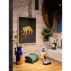 Дозатор для мыла Moroshka Kira настольный керамика белый/синий/оранжевый (945-308-02) - фото 3