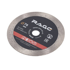 Диск алмазный по керамике Rage by Vira 76х10х1 мм сплошной тонкий сухой рез (600076) - фото 5