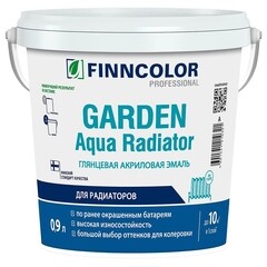 Изображение товара Эмаль для радиаторов Finncolor Garden Aqua Radiator база A белая глянцевая акриловая 0,9 л