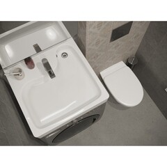 Раковина на стиральную машину Santek Клио с кронштейнами белая (1.WH50.1.780) - фото 5