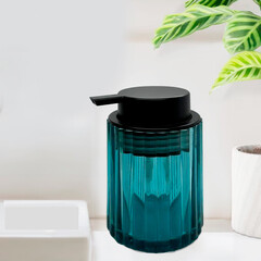 Дозатор для мыла Delphinium Лазурит настольный стекло голубой (106177) - фото 2