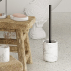 Ершик для унитаза Zenfort Бьянка напольный полирезин белый (107347) - фото 2