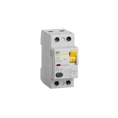 Изображение товара УЗО IEK ВД1-63 16А 1P+N тип AC 10 мА 4,5 кА (MDV10-2-016-010)