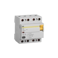 Изображение товара УЗО IEK ВД1-63 40А 3P+N тип AC 100 мА 4,5 кА (MDV10-4-040-100)