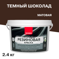 Краска фасадная Neomid Резиновая эластичная акриловая темный шоколад 2,4 кг