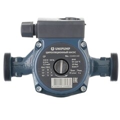 Циркуляционный насос для систем отопления UNIPUMP CP 25-60 DN25 подъем 6 м 130 мм с гайками (95046) - фото 5